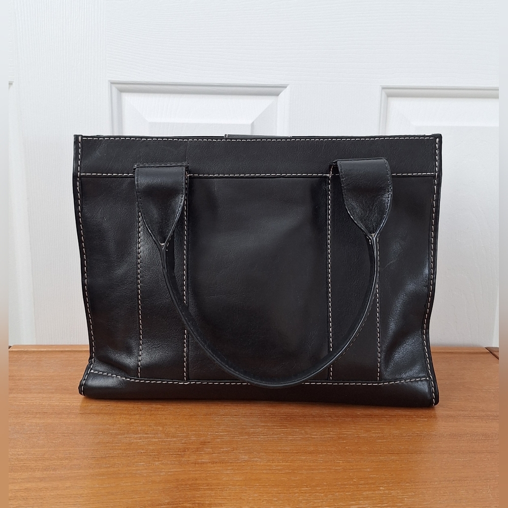 Michael Kors Structured Leather Tote Laptop Bag Shoulder Corpcore Work Black - Picture 2 of 14